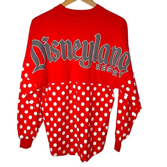 Disney Spirit Jersey Red White Polka Dots Disneyland Minnie Mouse XS - Picture 2 of 7